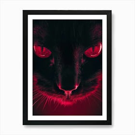 Cat With Red Eyes 3 Art Print