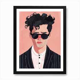 Man in Suit Illustration Art Print