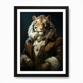 Tiger Art In Baroque Style 2 Art Print