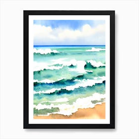 Bathsheba Beach 3, Barbados Watercolour Art Print