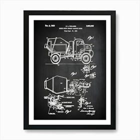 Concrete Mixer Truck Print Cement Mixer Truck Poster Concrete Truck Patent Cement Truck Patent Construction Truck Decor Cc9351 Art Print