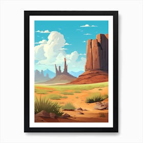 Desert Landscape Vector Illustration 2 Art Print