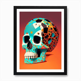 Skull With Terrazzo Patterns 2 Pop Art Art Print