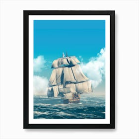 Large sailing ship Art Print