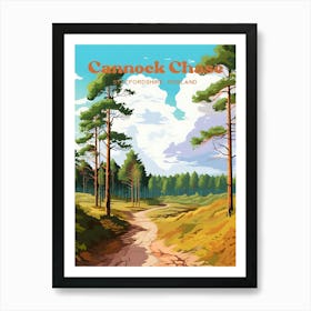Cannock Chase Staffordshire England Woodland Travel Art Illustration Art Print