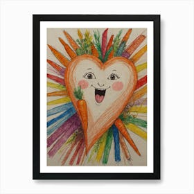 Default Draw Me Funny A Heart Made Of A Choir Of Carrots Singi 1 Art Print