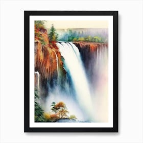 Victoria Falls Of The North, Canada Water Colour  (2) Art Print