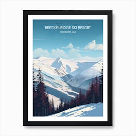 Poster Of Breckenridge Ski Resort   Colorado, Usa, Ski Resort Illustration 2 Art Print