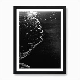 Calm Waves Close Up Black And White Ocean Photography Art Print