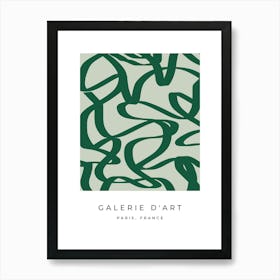 Abstract Brush Strokes Sage Green Art Print