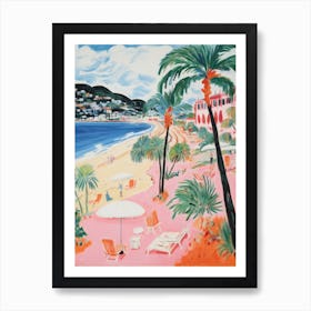 Costa Smeralda, Sardinia   Italy Beach Club Lido Watercolour 5 Art Print