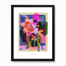 Canterbury Bells 3 Neon Flower Collage Poster Art Print