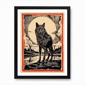 Steppe Wolf Tarot Card 4 Art Print