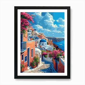 Blossoming Beauty Santorini Whit Art Print