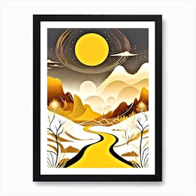 Yellow Road Art Print