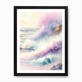 Crashing Waves Landscapes Waterscape Gouache 3 Art Print