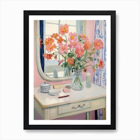 A Vase With Cosmos, Flower Bouquet 4 Art Print