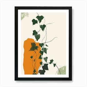 Ivy Plant Minimalist Illustration 2 Art Print