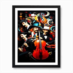 Paper Jazz Band - Collage Of The Band Art Print