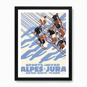 Vintage Ski Collection D Hiver Alpes And Jura Art Print