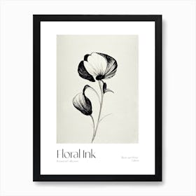 Floral Ink Botanical 3 Art Print