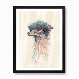 Ozzy The Ostrich Art Print