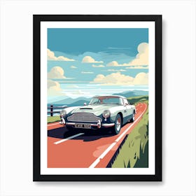 A Aston Martin Db5 In Causeway Coastal Route Illustration 4 Art Print