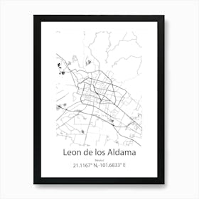 Leon,Spain Minimalist Map Art Print