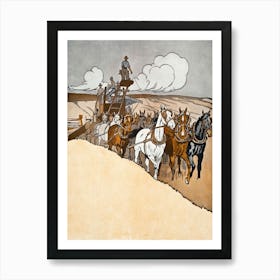 Farmers Harvesting Wheat Illustration, Edward Penfield Art Print