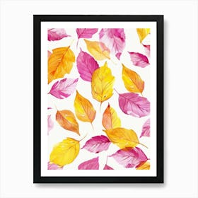 Watercolor Autumn Leaves 1 Art Print