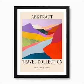 Abstract Travel Collection Poster United States Of America 1 Art Print