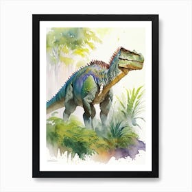 Nigersaurus 1 Watercolour Dinosaur Art Print