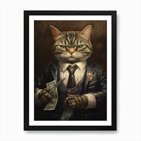 Gangster Cat American Shorthair 5 Art Print