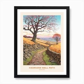 Hadrians Wall Path England Hike Poster Art Print