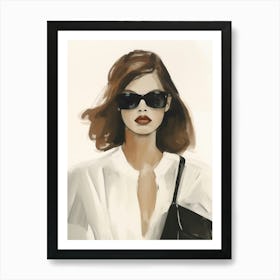 Portrait of Woman In Sunglasses Art Print