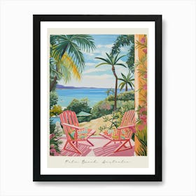 Poster Of Palm Beach, Australia, Matisse And Rousseau Style 4 Art Print
