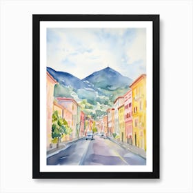 Bolzano, Italy Watercolour Streets 2 Art Print