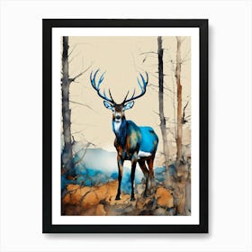 Deer In The Woods Art Print