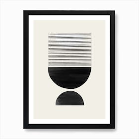 Mid Century Sunset Black Art Print