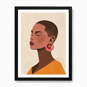 Black Woman With Earrings 11 Art Print