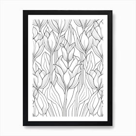 Tulip Leaf William Morris Inspired 2 Art Print