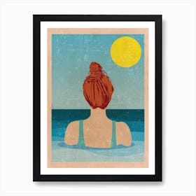 Into The Sunny Water Redhead Art Print