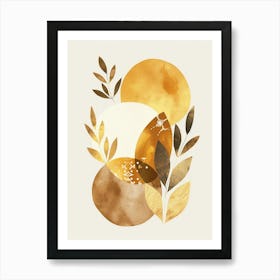 Golden Leaves Canvas Print 3 Art Print