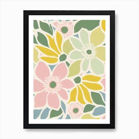 Aster Pastel Floral 2 Flower Art Print