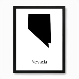 Nevada Silhouette Art Print