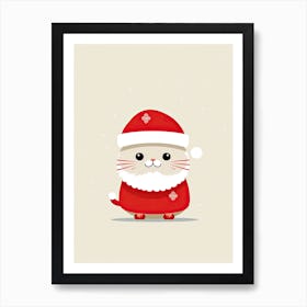 Santa Claus Cat 11 Art Print