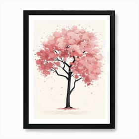 Cherry Tree Pixel Illustration 2 Poster