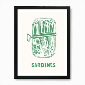 Green Sardines Print Art Print