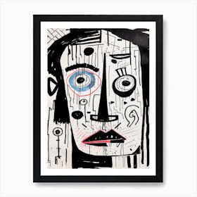 Circle Geometric Face 3 Art Print