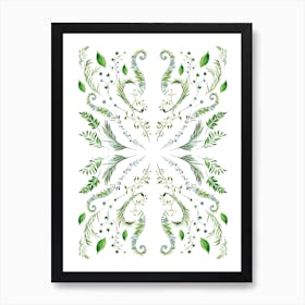 Mirrored Plants Exotic Art Print
